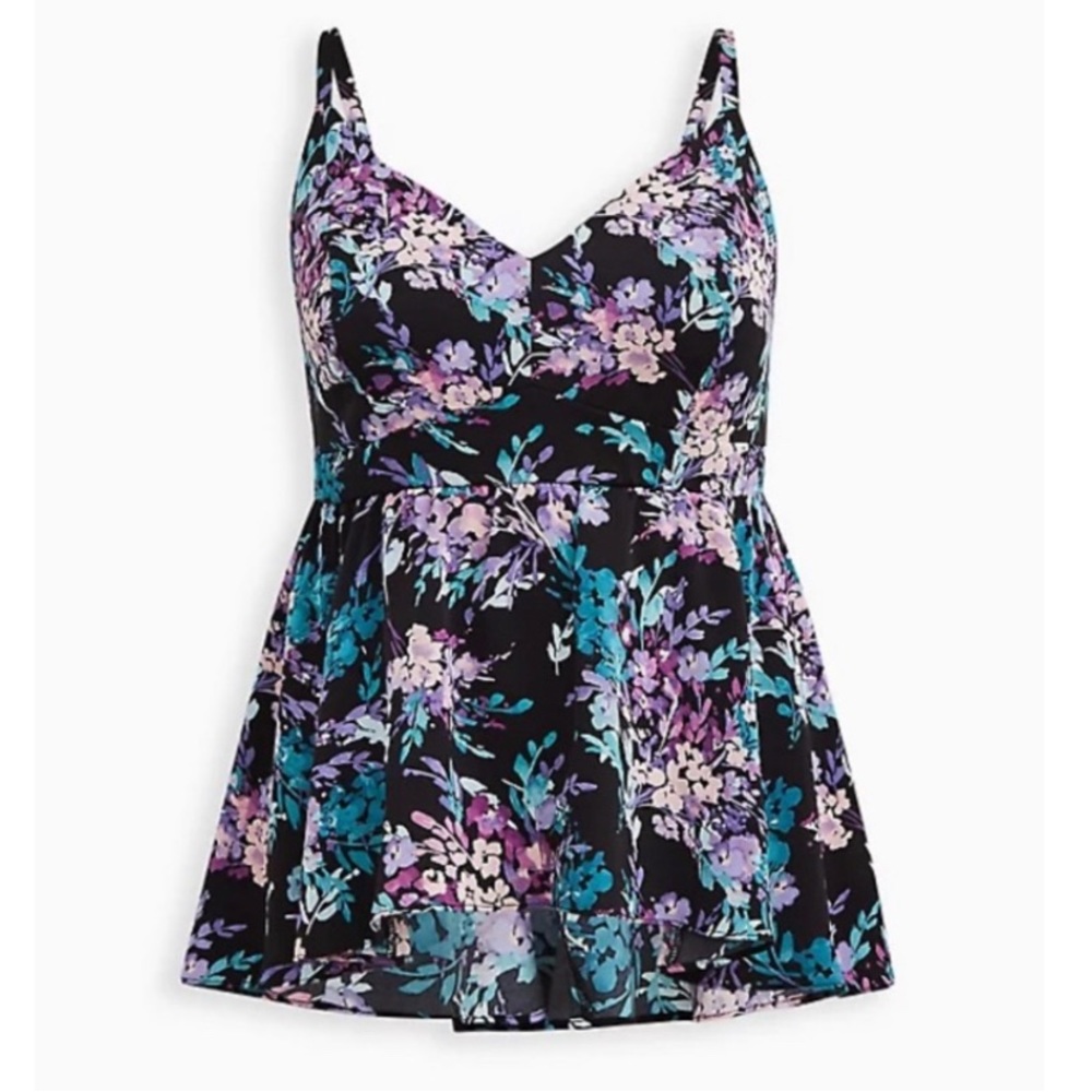 TORRID FLORAL PEPLUM TOP